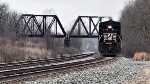 NS 8178 stares at the Wheeling bridge.